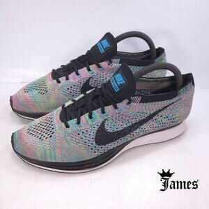 Nike Flyknit Racer Athletic Lace Up Shoe Mens Size 7.5 526628-304 Multi